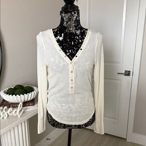 Urban Outfitters Cream Long Sleeve Tee